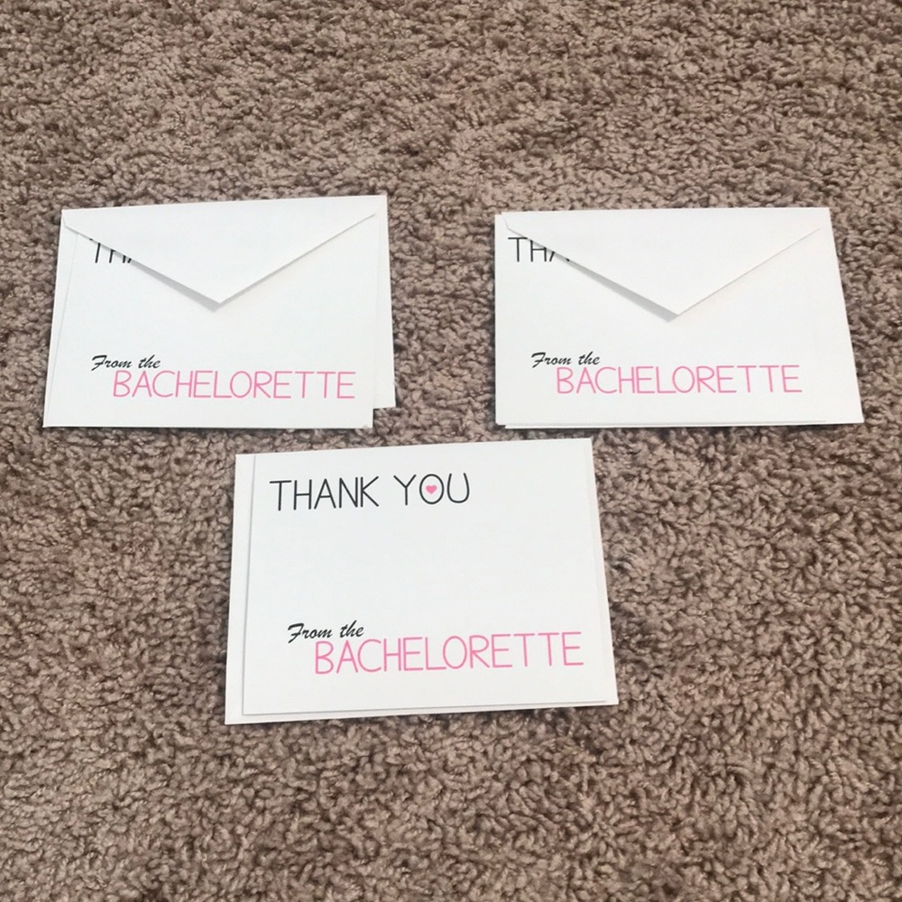 Bachelorette Bride to Be Fiancé Thank you cards